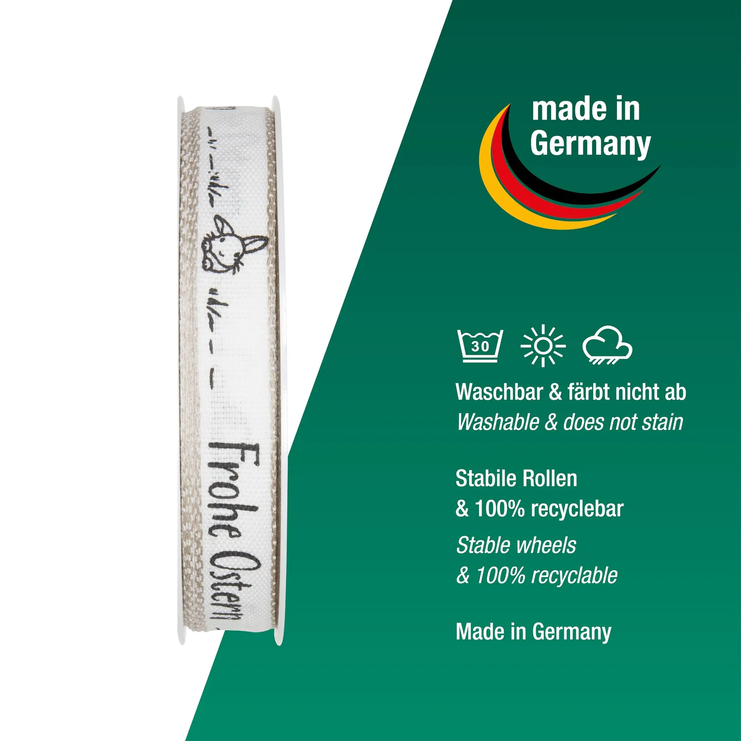 Halbach Geschenkband Frohe Ostern 15mm x 20m