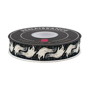 Renaissance Ribbon Home Sweet Haunt Boo Webband 7/8 Zoll 1 Yard