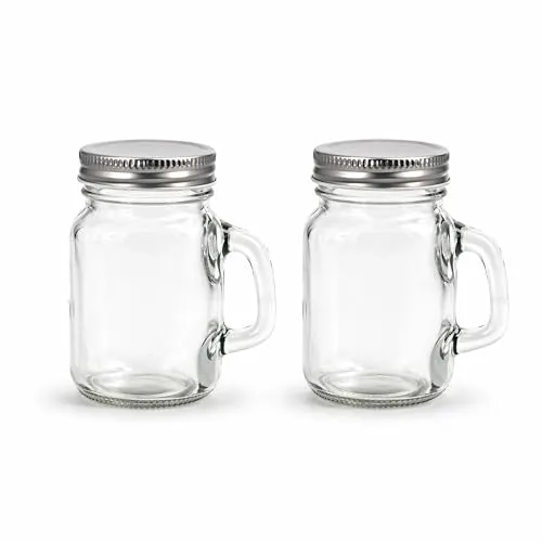 Creativery Glastassen mit Henkel klar 120 ml 2 Stück mit Deckel