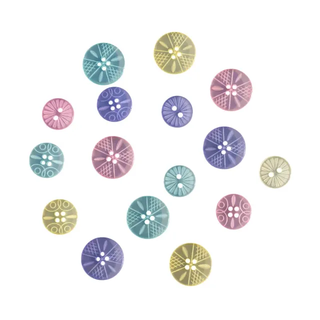 Buttons Galore Spring Fancy Nähknöpfe bunt 16 Stk