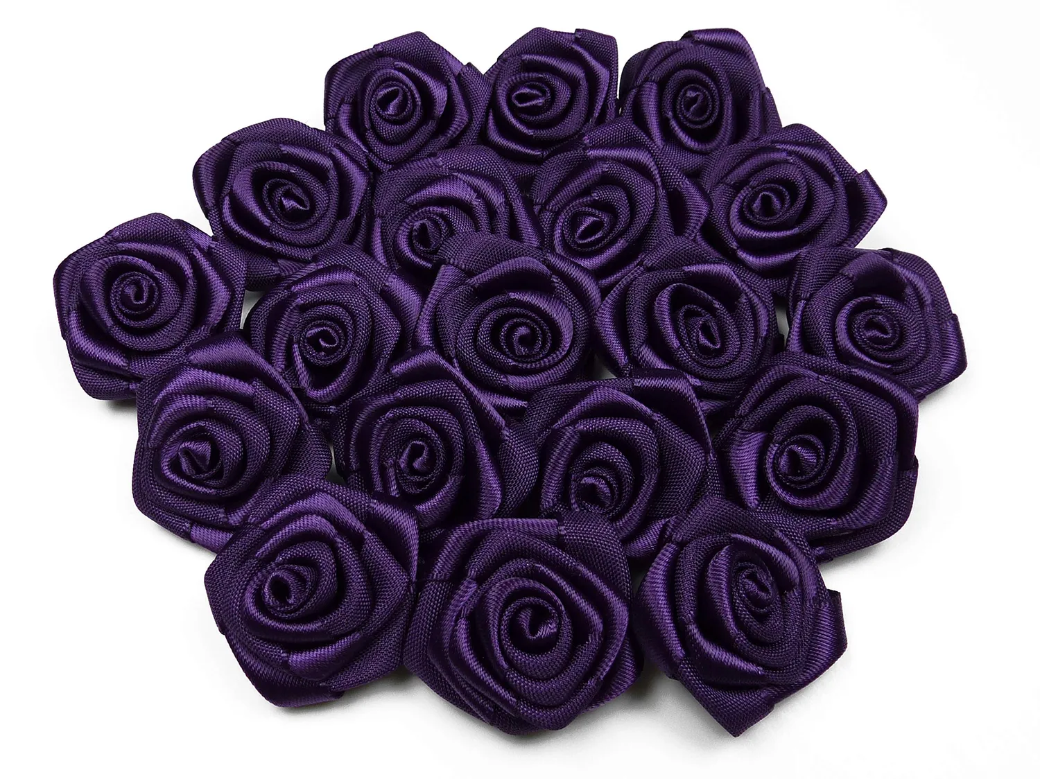 Creativery Satinrosen Aufnäher Deko-Blumen