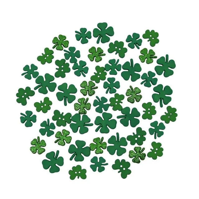 Buttons Galore Shamrock Nähknöpfe 50 Stk grün sortiert
