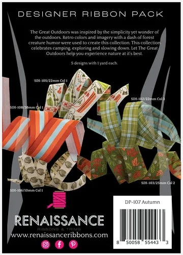 Renaissance Ribbon The Great Outdoors Autumn Jacquardband Set 5 Yards