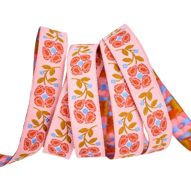 Renaissance Ribbon Market Days Bejeweled Band 1 Yard rosa Blumen