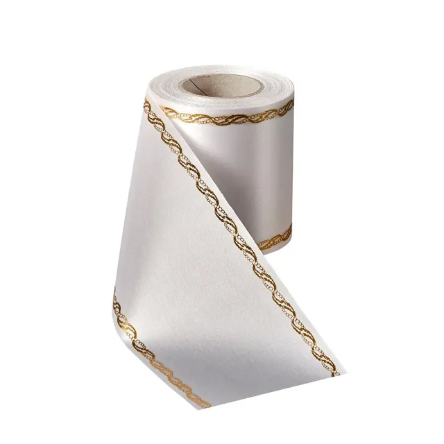 ALJO DESIGN Satin Kranzband Weiß Perlenkette 25 m