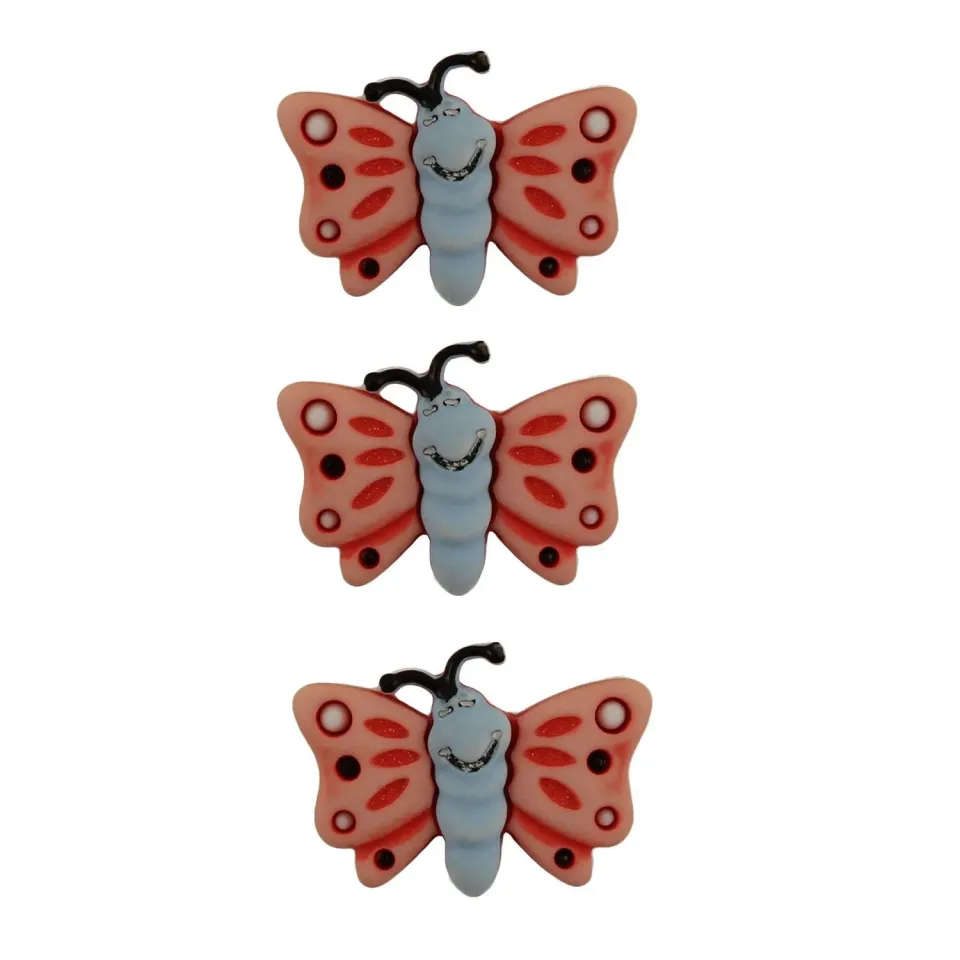 Buttons Galore BaZooples Flutterbugs Knöpfe 3 Stück Schmetterling