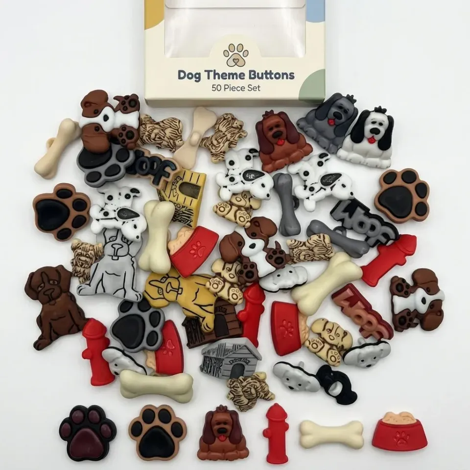 Buttons Galore Pets and Pals Hunde Nähknöpfe 50 Stück waschbar