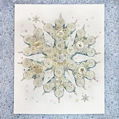 Buttons Galore Snowflake Canvas Bastelset 20x25cm weiß