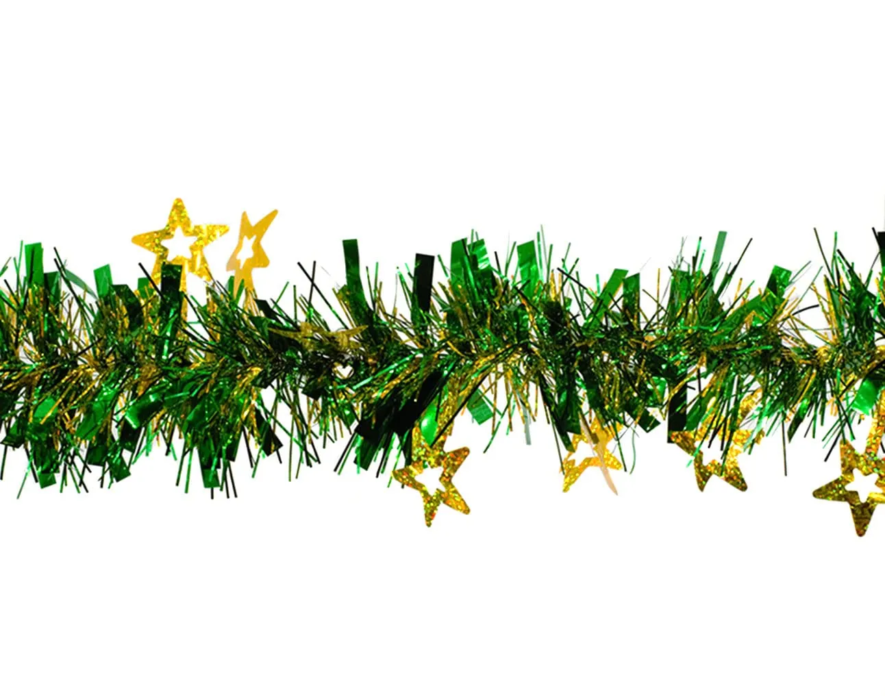 Creativery Weihnachtsgirlande Lametta 2m mit Sternen