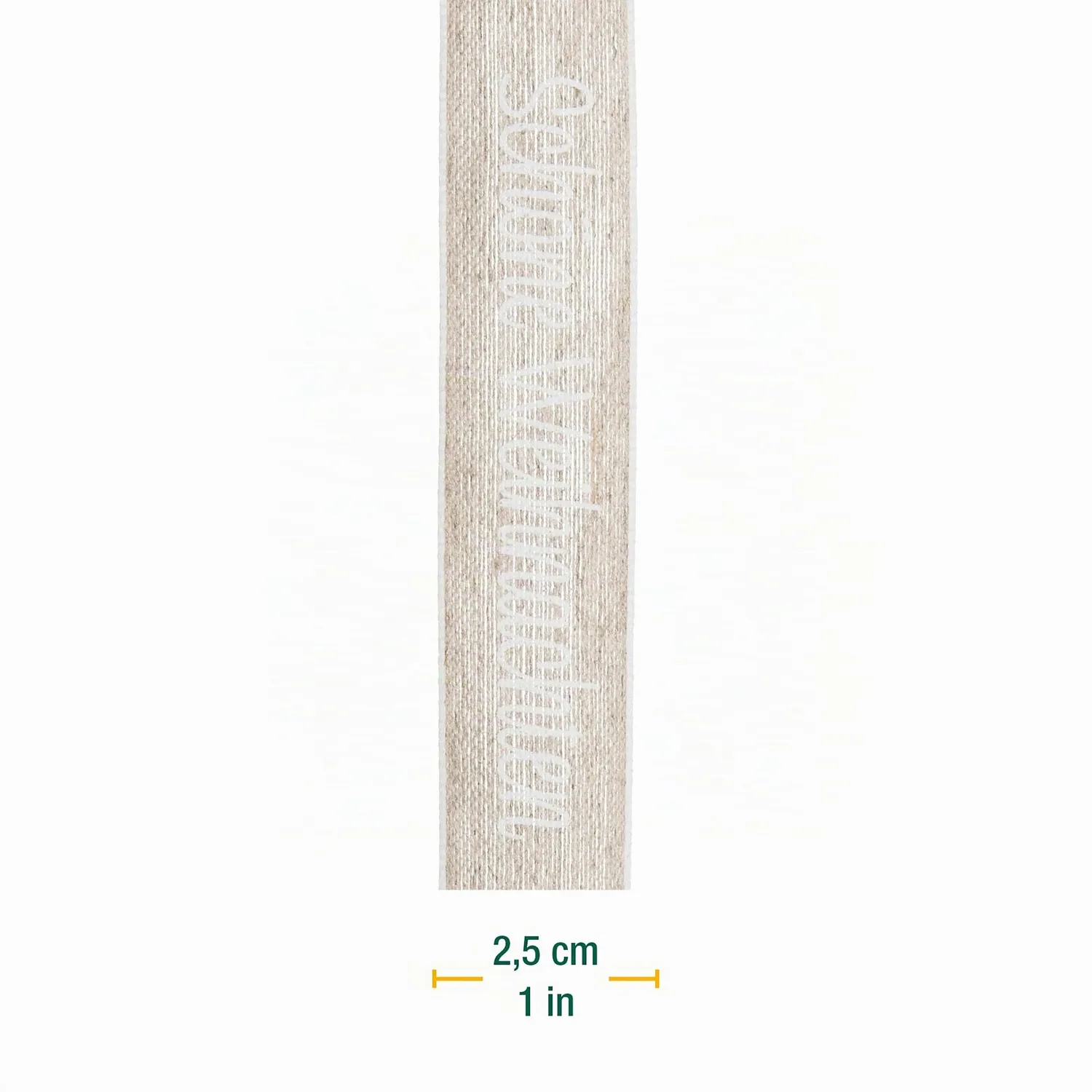 Halbach Weihnachts-Geschenkband aus Leinen 25 mm x 15 m