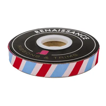 Renaissance Ribbon Funny Valentine Postage Stripe Webband 1 Yard Polyester