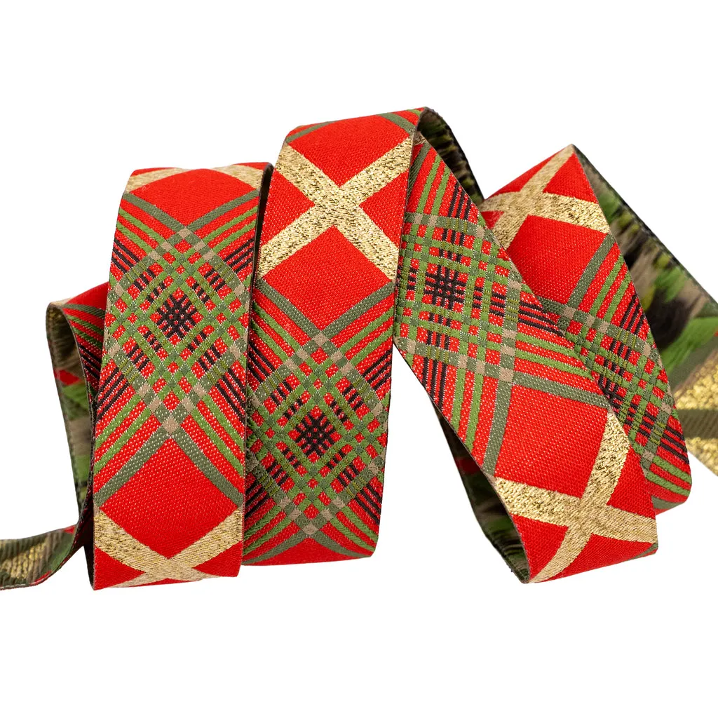 Renaissance Ribbon Spruce Crossed Threads Schleifenband
