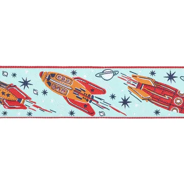 Renaissance Ribbon 3 2 1 Blastoff Retro Rocket Band Blau 1 Yard
