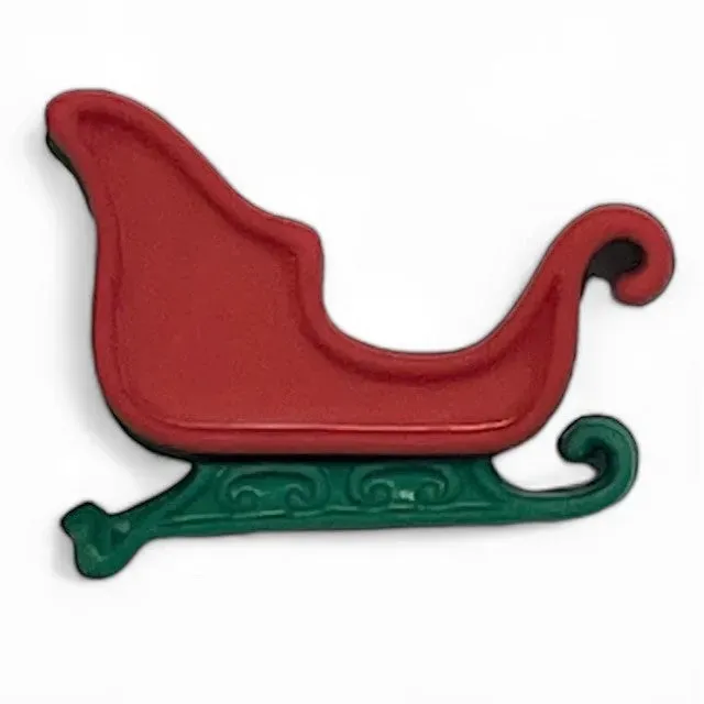Buttons Galore Christmas Sleigh Knöpfe rot 2,2cm