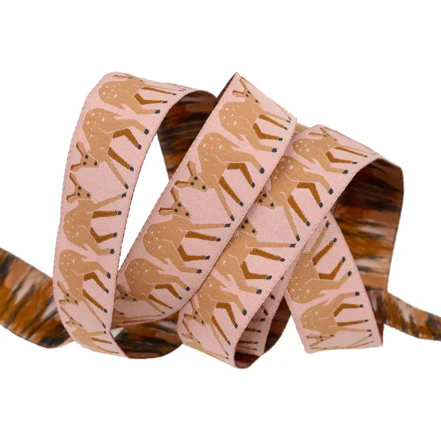 Renaissance Ribbon First Day of Fall Deer Jacquardband 1 Yard creme