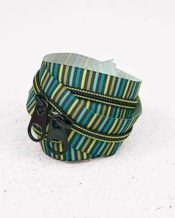 Renaissance Ribbon Coastal Stripe Handtaschen-Reißverschluss No.5 Doppelschieber