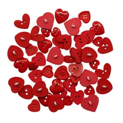 Buttons Galore Heart Knöpfe 50 Stück sortiert Herz