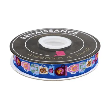 Renaissance Ribbon Hello Alice Teacups Webband 7/8 Zoll 1 Yard