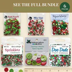 Buttons Galore Weihnachten Bastelset 6er Perlen Strass Pailletten