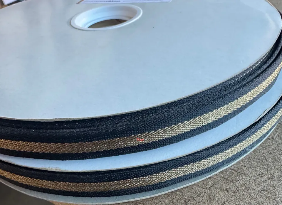 Renaissance Ribbon Gold Tape Schwarz Schmuckband 12mm 1m