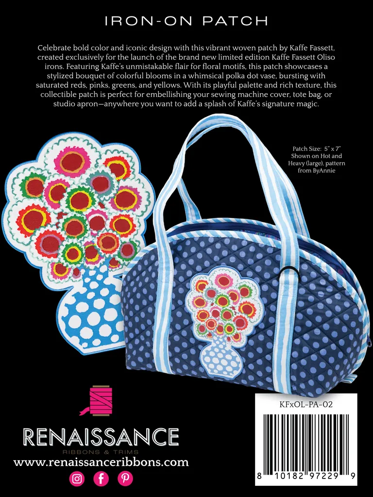Renaissance Ribbon Kaffe Fassett Bouquet Bügelpatch Blumen