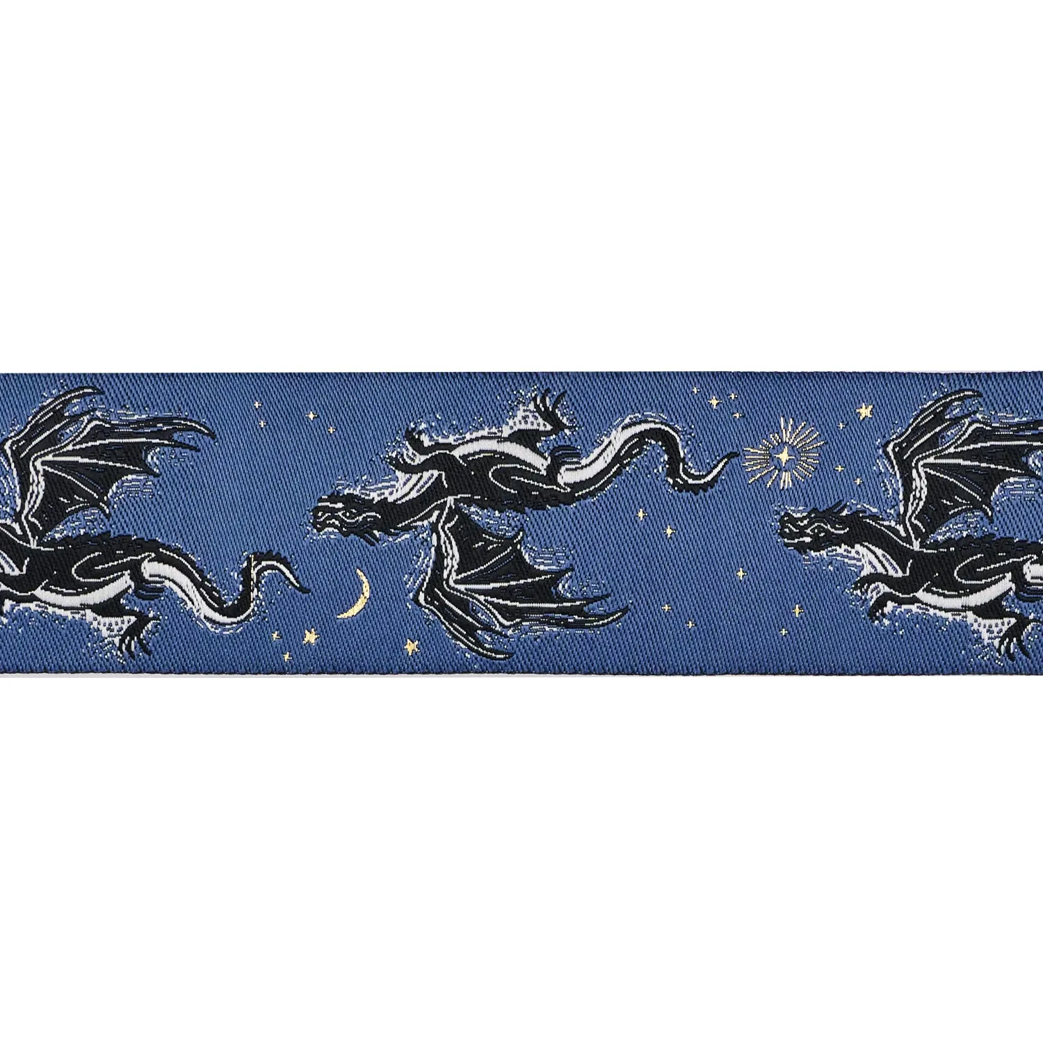 Renaissance Ribbon Fire Glow Etched Dragons Webband Grau 1 Yard