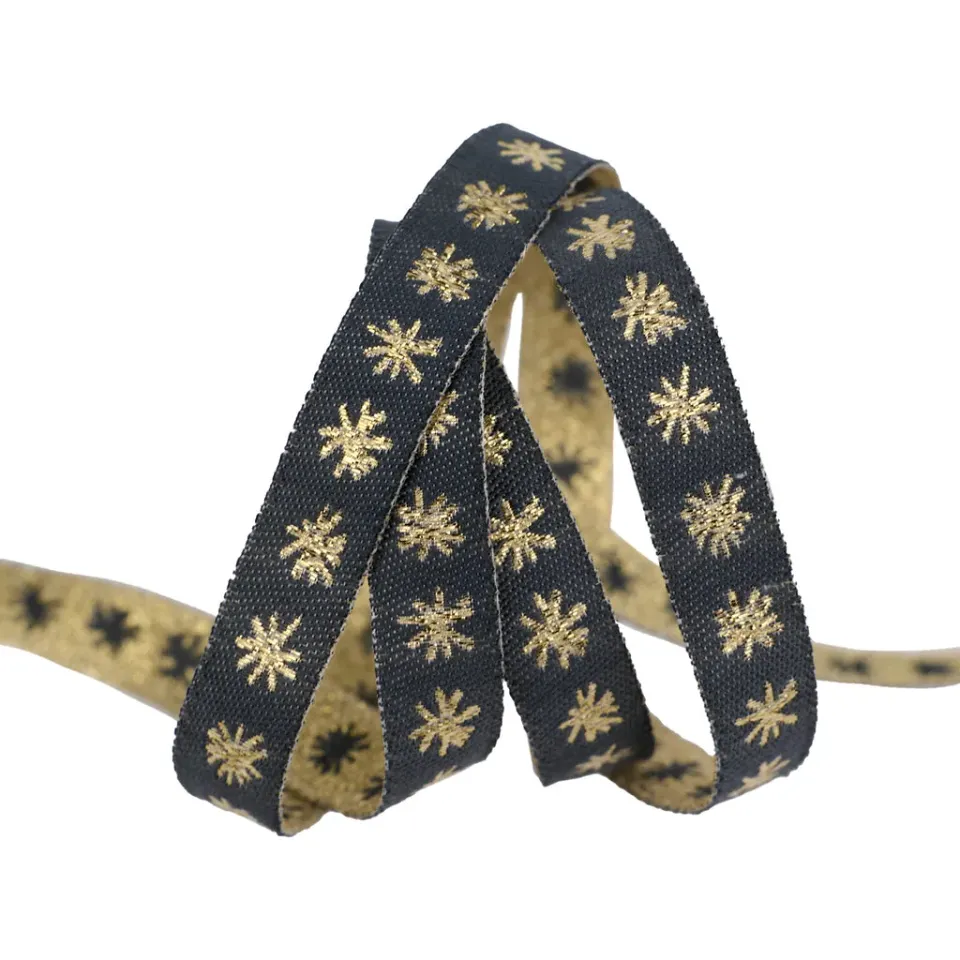 Renaissance Ribbon Farmhouse Christmas Gold Tinsel Band 3/8 Zoll