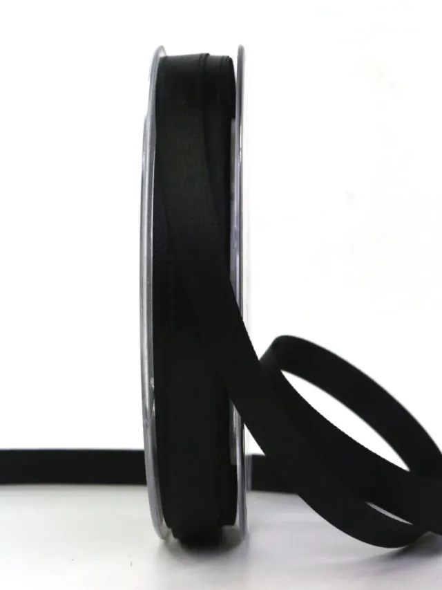 ALJO DESIGN Satinband schwarz mit Seidenglanz