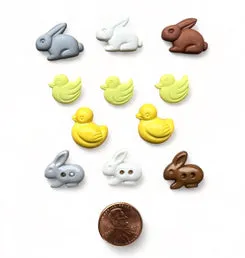 Buttons Galore Ducks and Bunnies Knöpfe 11 Stück Ostern