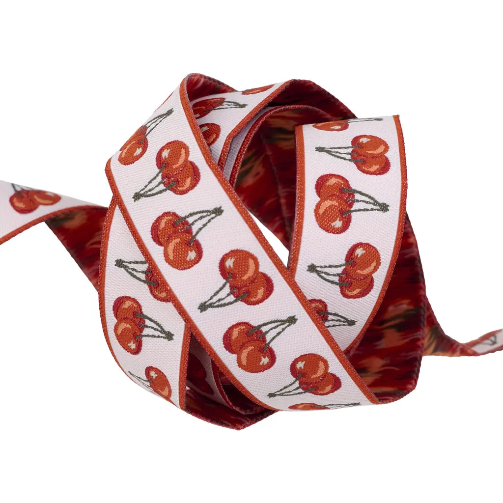 Renaissance Ribbon Farmstead Cherries Jubilee Jacquardband 1 Yard