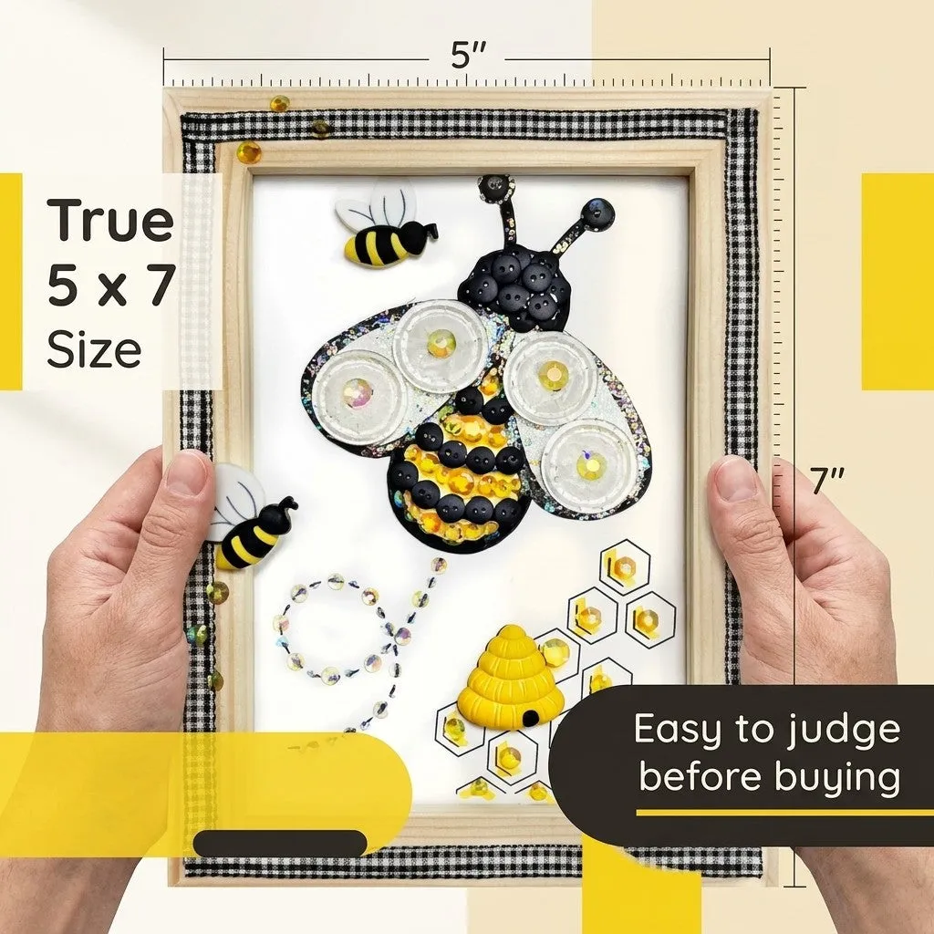 Buttons Galore Bumble Bee Bastelset Rahmen 13x18 cm