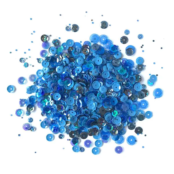 Buttons Galore Denim Blues Pailletten 30 g blau
