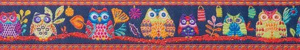 Renaissance Ribbon Forest Owls Webband 7/8 Zoll Midnight Blue 1 Yard