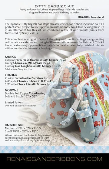 Renaissance Ribbon Ditty Bags 2.0 Nähset 2 Taschen
