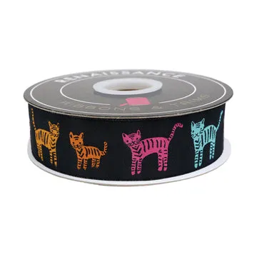 Renaissance Ribbon Catnap Tiger Stripes Band Schwarz 1 Yard