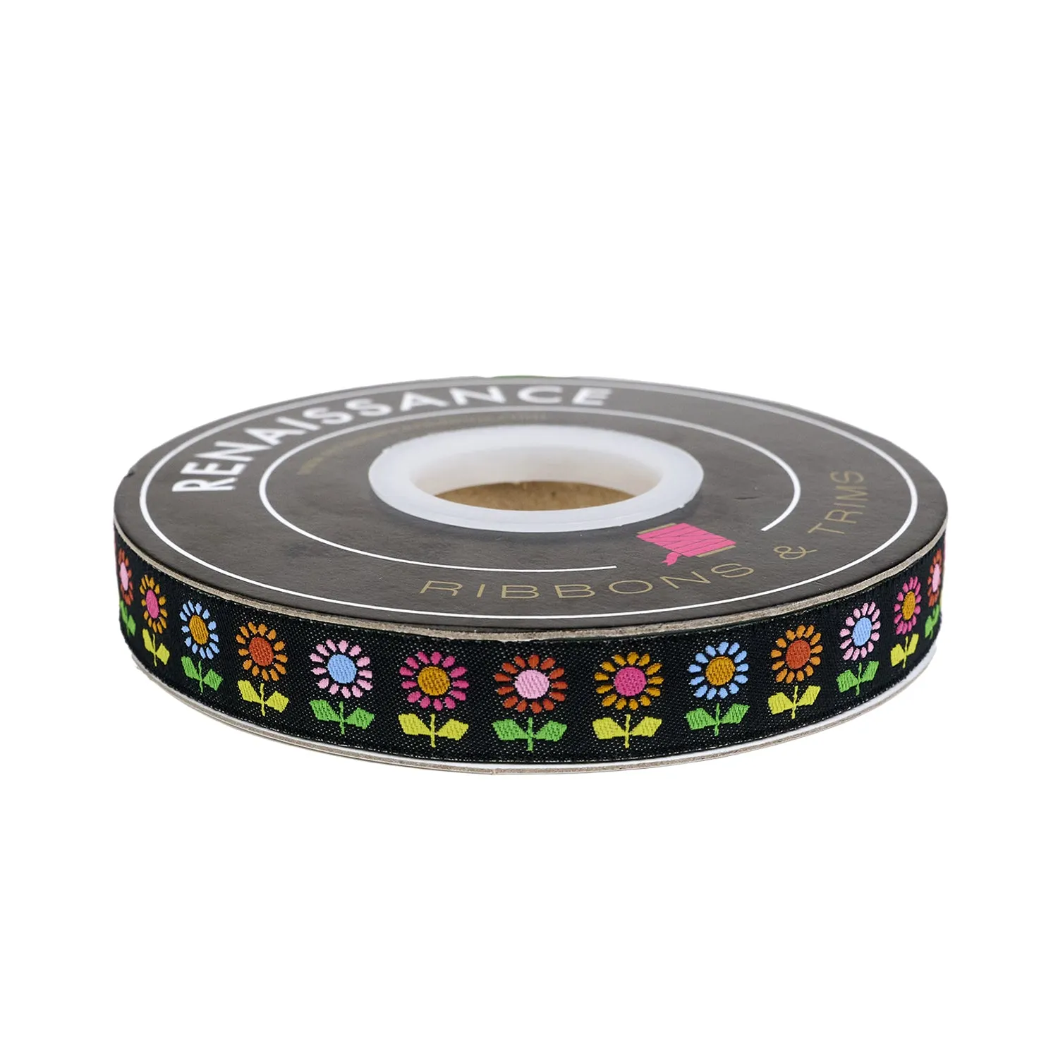 Renaissance Ribbon Catnap Daisy Black Schmuckband 1 Yard floral