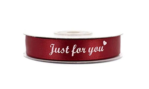 Creativery Satinband Just for you Herz 15mm x 20m weiß
