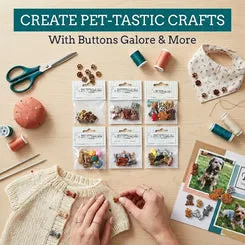 Buttons Galore Pets Group Nähknöpfe 50 Stück waschbar