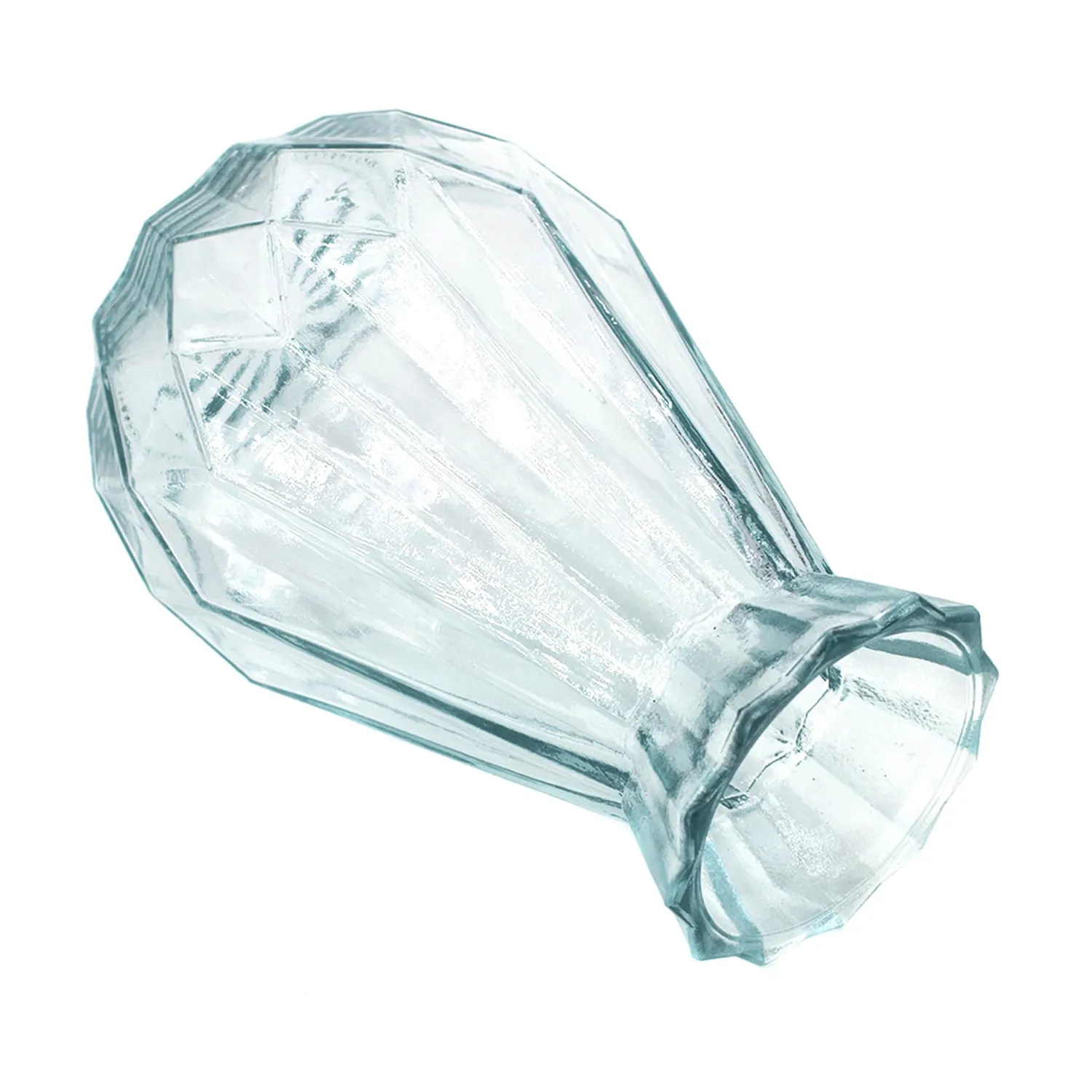 Creativery Vase Glas Diamant Muster 330 ml 14,5 cm