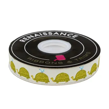 Renaissance Ribbon Animal Park Fun One Turtle Two Turtle Schmuckband 1 Yard