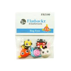 Buttons Galore Bug Eyes Flatbackz Tier-Applikationen 5 Stück