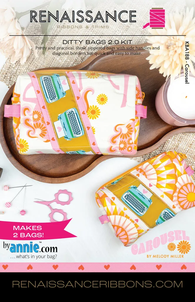 Renaissance Ribbon Ditty Bags 2.0 Nähset Baumwolle Reißverschluss