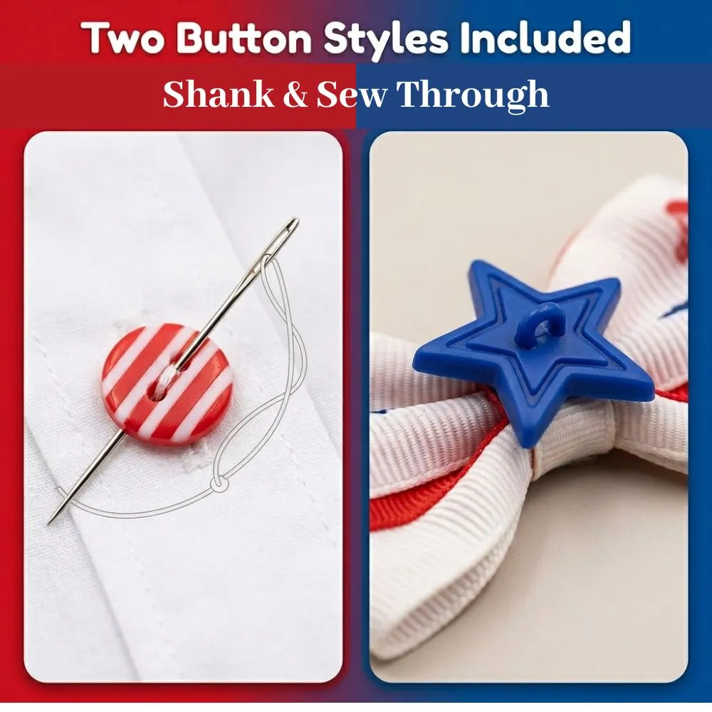 Buttons Galore Patriotic Nähknöpfe rot-weiß-blau 50 Stück