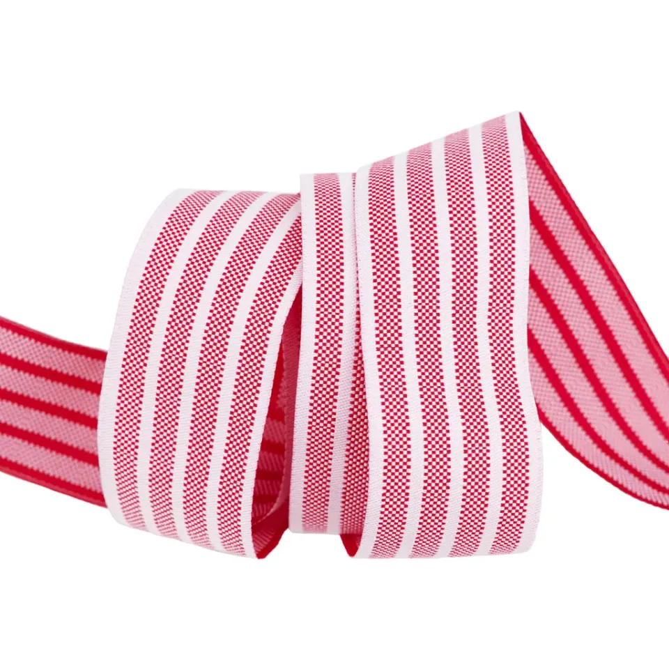Renaissance Ribbon Classic Christmas Pixel Stripe Webband 1 Yard