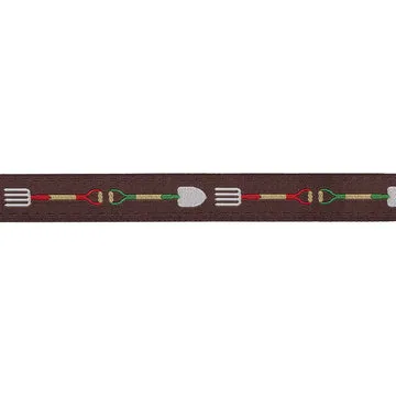 Renaissance Ribbon Farm & Garden Fork & Shovel Schmuckband 16 mm 1 Yard Braun