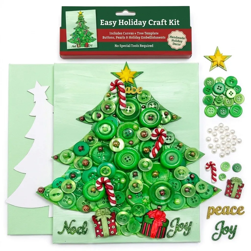Buttons Galore Christmas Tree Bastelset Leinwand 20x25 cm