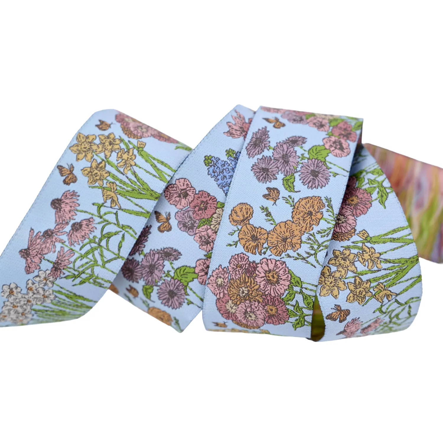 Renaissance Ribbon My Secret Garden Schmuckband Blau 38mm 1 Yard