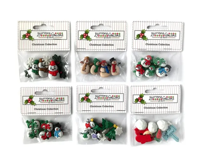 Buttons Galore Snowman Bundle Schneemannknöpfe 50 Stück waschbar