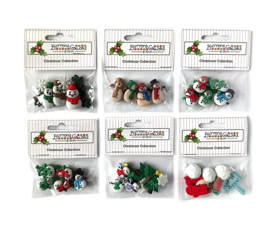 Buttons Galore Snowman Bundle Schneemannknöpfe 50 Stück waschbar