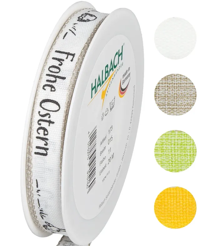 Halbach Geschenkband Frohe Ostern 15mm x 20m